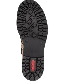 BADER Rieker, trendige Damen-Stiefeletten, Winterschuhe, mit Reißverschluss BEIGE-SCHWARZ