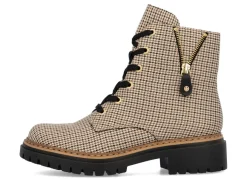 BADER Rieker, trendige Damen-Stiefeletten, Winterschuhe, mit Reißverschluss BEIGE-SCHWARZ