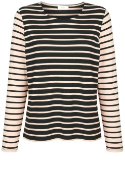 Clearance BADER Ringelshirt SAND-SCHWARZ