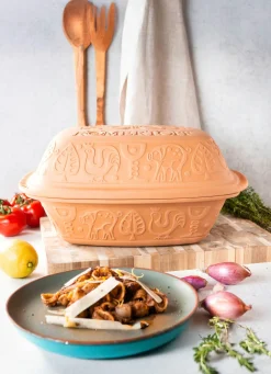 Discount BADER Römertopf mit Kochbuch TERRACOTTA