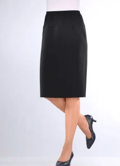 Outlet KLAUS MODELLE MADE IN GERMANY Rock in gerader Schnittführung SCHWARZ