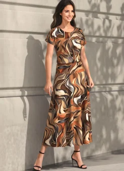 Best BADER Rock mit breiter Passe BRAUN-TAUPE-SCHWARZ-BUNT