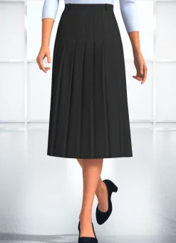 Clearance KLAUS MODELLE MADE IN GERMANY Rock mit Falten rundum SCHWARZ