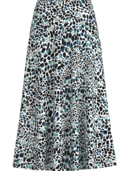 Discount KLAUS MODELLE MADE IN GERMANY Rock mit farbbrillantem Druck ECRU-SCHWARZ-BUNT