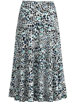 Discount KLAUS MODELLE MADE IN GERMANY Rock mit farbbrillantem Druck ECRU-SCHWARZ-BUNT