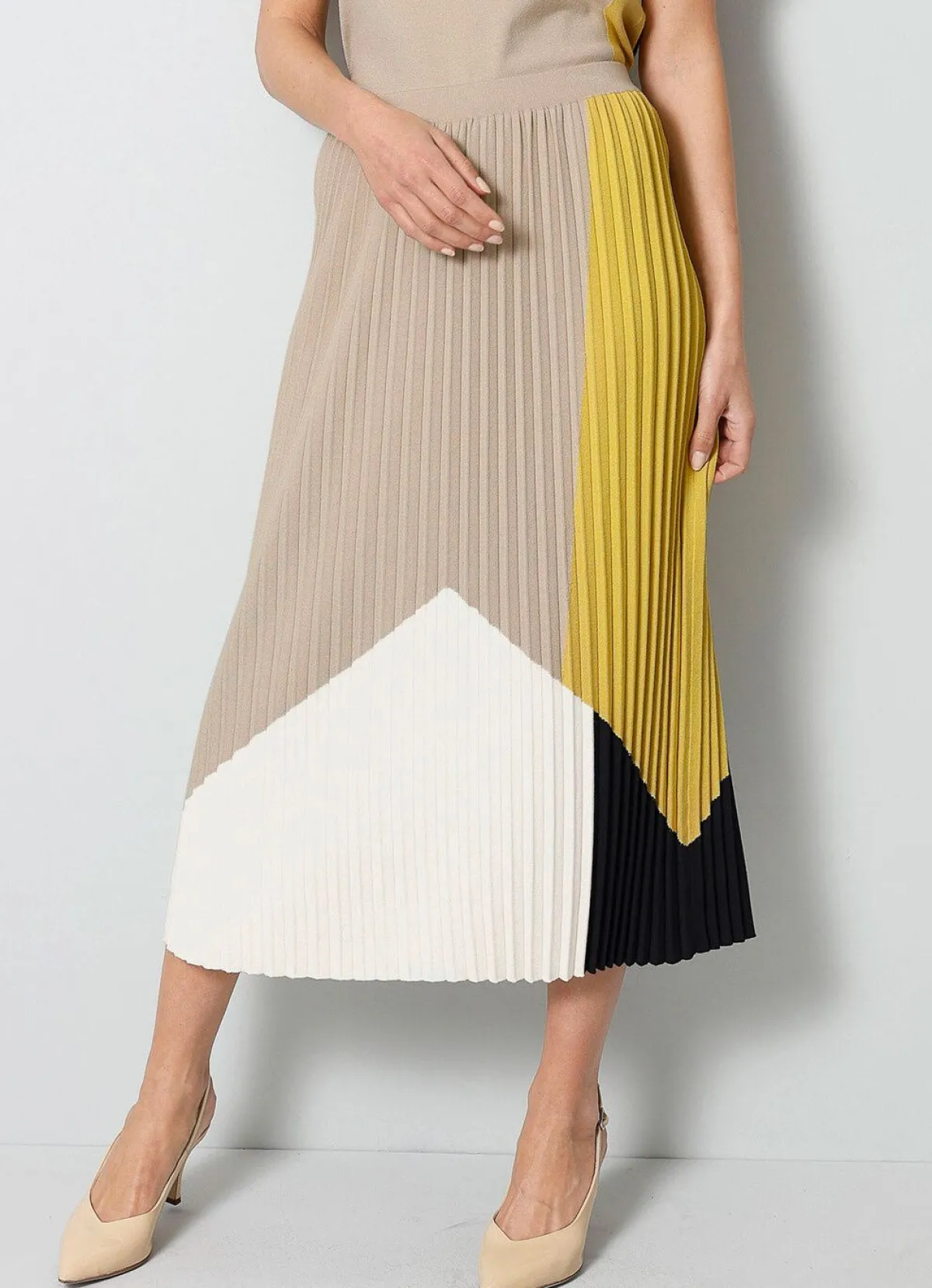 Best BADER Rock mit Plisseefalten BEIGE