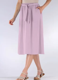 Sale KLAUS MODELLE MADE IN GERMANY Rock mit Stoffbindeband ROSÉ