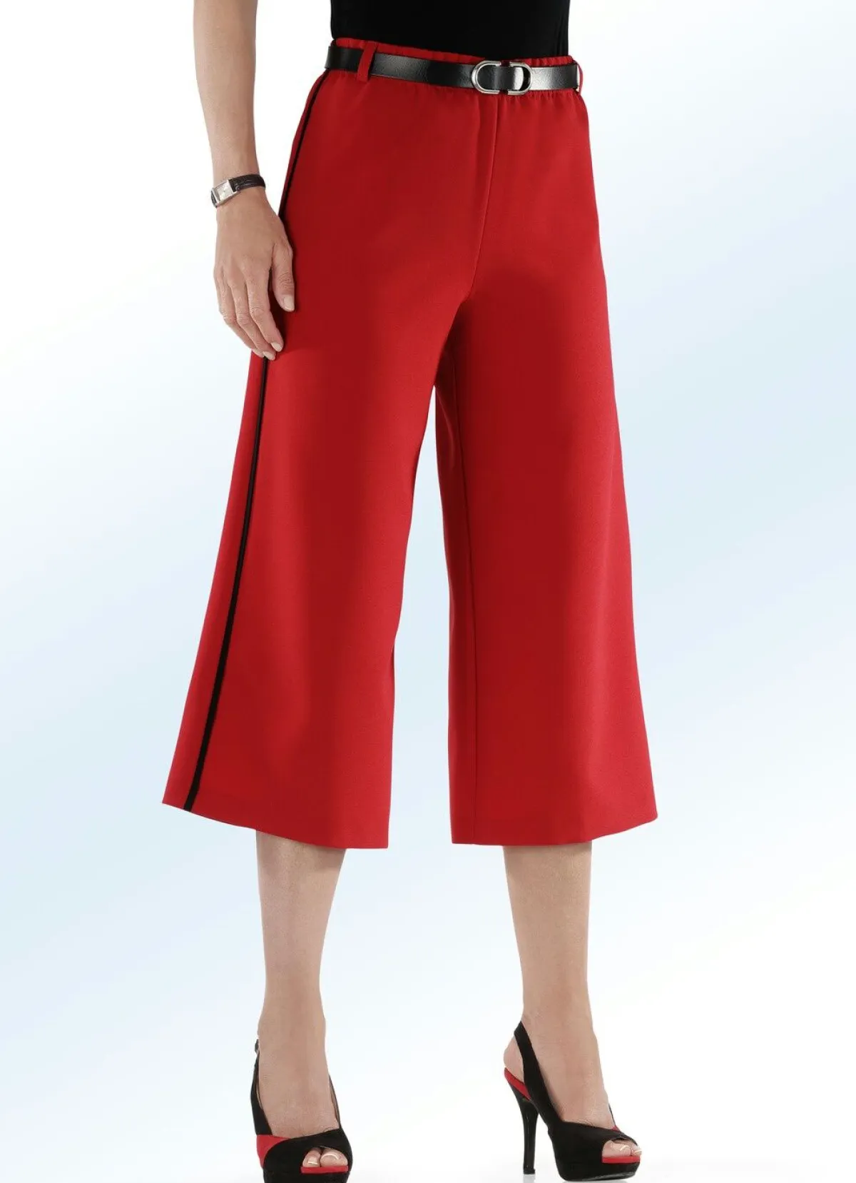 New BADER Rockhose mit angesagter Kontrastpaspel ROT-SCHWARZ