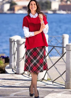 BADER Rock in schicker A-Linie ROT-SCHWARZ