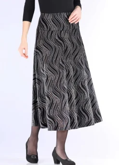 Sale BADER Rock mit edel schimmerndem Glanzdruck SCHWARZ-GRAU-MULTICOLOR