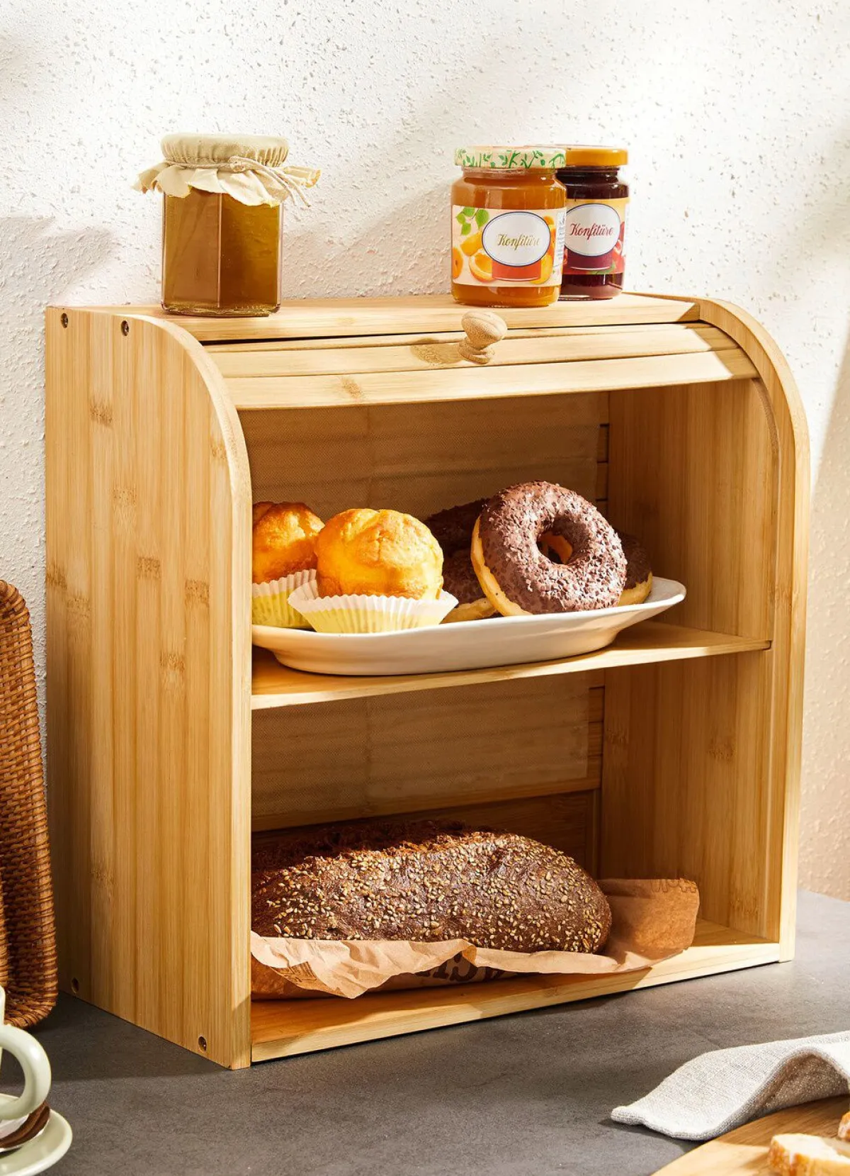 Discount BADER Rolladen-Regal aus Bambus NATURBRAUN