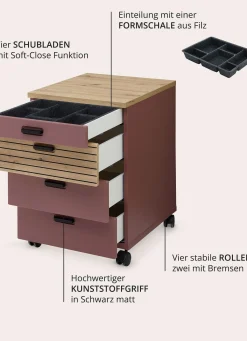 BADER Rollcontainer rot-artisan