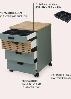 New BADER Rollcontainer schilfgrün-artisan