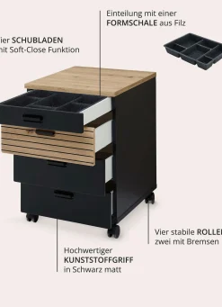 Sale BADER Rollcontainer schwarz-artisan