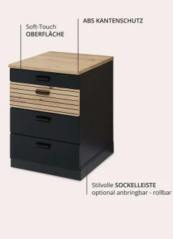 Sale BADER Rollcontainer schwarz-artisan