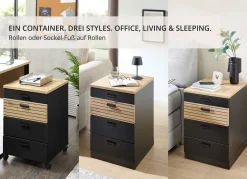Sale BADER Rollcontainer schwarz-artisan