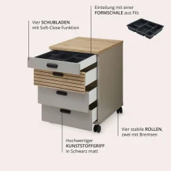 Outlet BADER Rollcontainer basalt-artisan