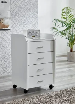 Online BADER Rollcontainer mit 4 Schubladen WEISS