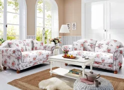Clearance BADER Romantisch-blumige Polstermöbel WEISS-ROSA