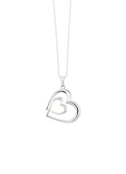 Clearance BADER Romantischer Doppelherz-Anhänger in Silber 925/- fein