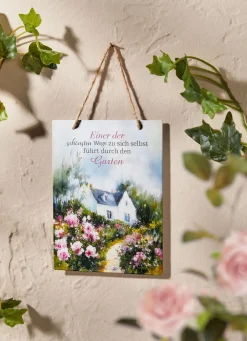 Clearance BADER Romantisches Gartenschild aus Metall bunt