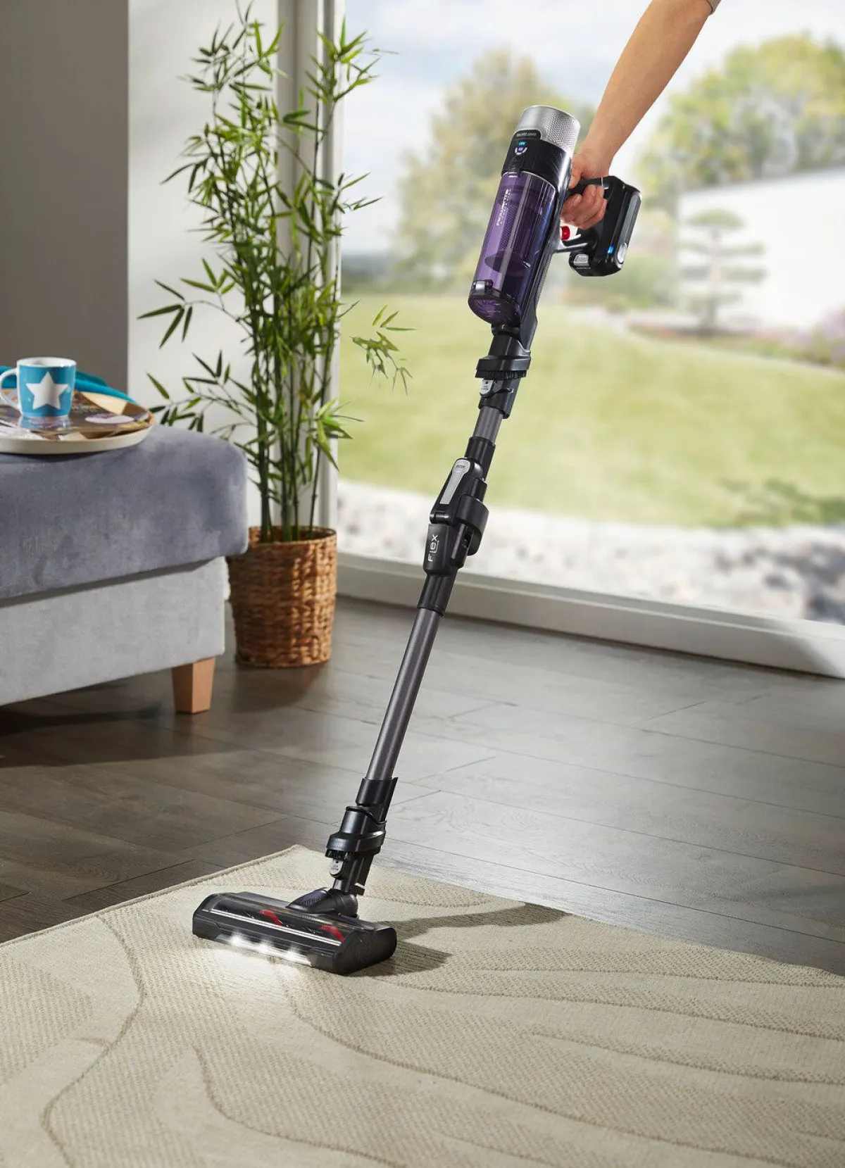 New ROWENTA RH2038 Akku-Handstaubsauger SCHWARZ-LILA