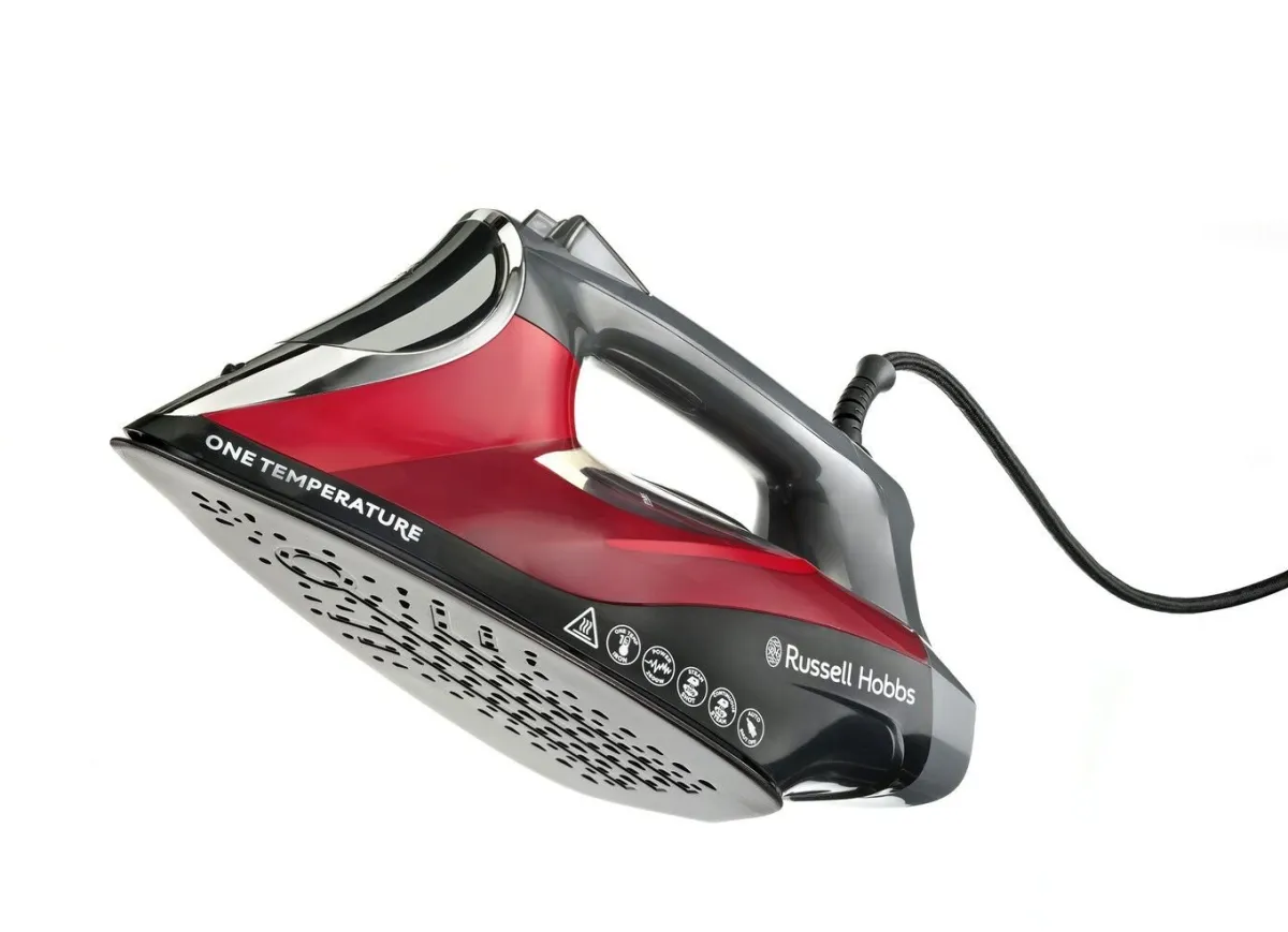 Hot RUSSELL HOBBS Dampfbügeleisen SCHWARZ-ROT