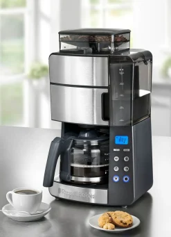 Online RUSSELL HOBBS Kaffeemaschine mit integriertem Kegelmahlwerk SCHWARZ-SILBER