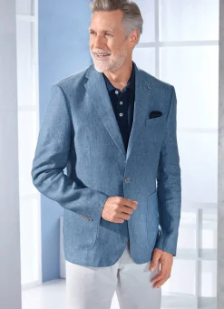 Discount BADER Sakko in 3 Farben MITTELBLAU MELIERT