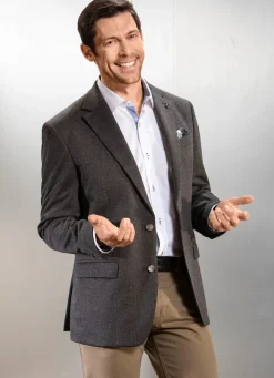 Sale BADER Sakko mit Seitenschlitzen BRAUN MELIERT