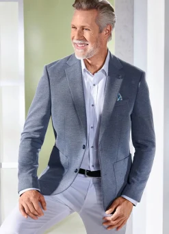 Best BADER Sakko mit Stretch-Funktion HELLBLAU MELIERT