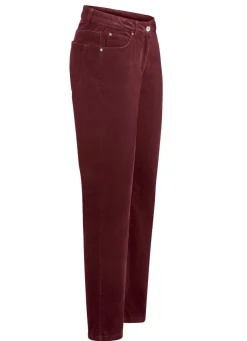 Discount BADER Samtweiche Hose in 5-Pocket-Form BORDEAUX