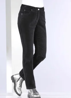 Hot BADER Samtweiche Hose in 5-Pocket-Form SCHWARZ