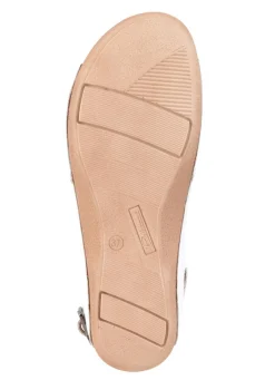Discount BADER Sandale aus Rind-Nappaleder mit verstellbarem Fersenriemchen WEISS-BRONZE