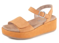 Hot Remonte Sandale aus Samtveloursleder MANDARINE