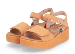 Hot Remonte Sandale aus Samtveloursleder MANDARINE