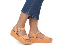 Hot Remonte Sandale aus Samtveloursleder MANDARINE