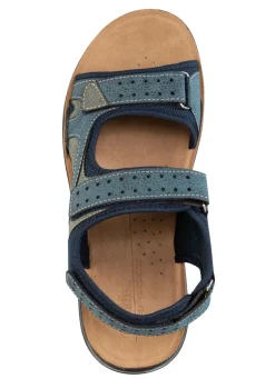 Hot BADER Sandale aus Synthetik und Textil BLAU-GRAU