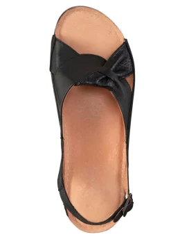 New BADER Sandale aus teilweise perforiertem Nappaleder SCHWARZ