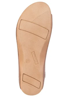 New BADER Sandale aus teilweise perforiertem Nappaleder COGNAC