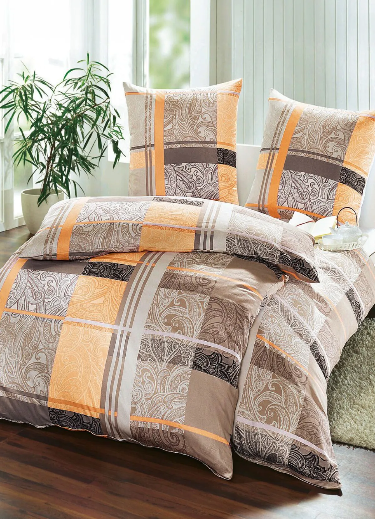 Clearance BADER Satin Bettwäsche-Garnitur APRICOT