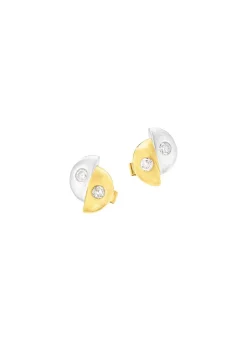 New BADER Satinierte Ohrstecker in Bicolor mit 4 Brillanten