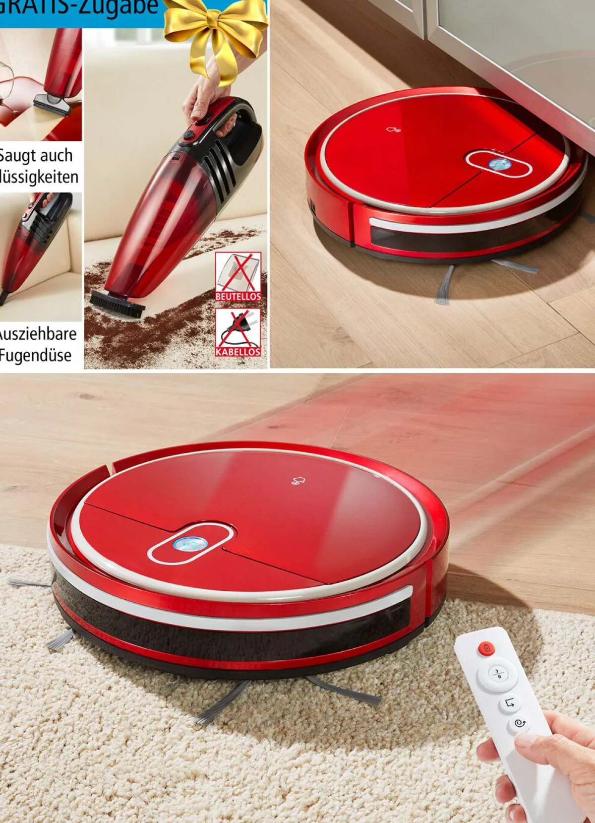 Hot BADER Saugroboter mit Fernbedienung ROT