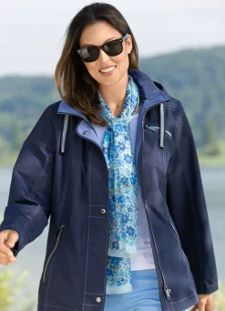 Clearance BADER Schal mit Fantasieblüten-Dessin MINT-BLEU-DUNKELBLAU-TÜRKIS