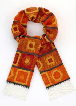 New BADER Schal mit geometrischen Formen SAFRAN-ORANGE