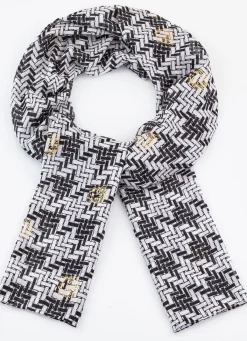 Outlet BADER Schal mit grafischem Dessin CREME-SCHWARZ