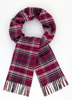 Clearance BADER Schal mit Karodessin BEERE-BUNT