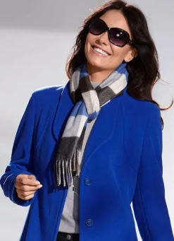 Hot BADER Schal mit Karodessin SCHWARZ-ROYALBLAU-BEIGE
