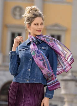 Clearance B/ANCA Schal mit tollem Dessin BEERE-ROSÉ-BLAU-BUNT