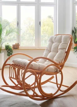 Best BADER Schaukelstuhl aus handgeflochtenem Rattanrohr natur